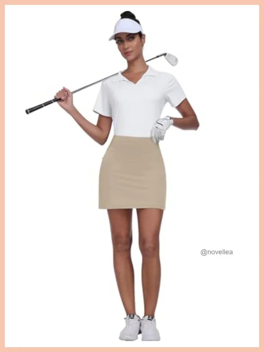 Women's Golf Skort with Zipper Pockets, High Rise Athletic Skirt